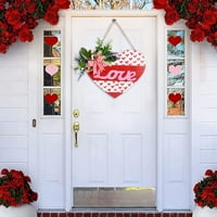 Valentine natplat Bowknot Weathead Love Heart Drveni viseći znakovi na zidnom prozoru na otvorenom