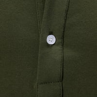 Inleife ljetne košulje kratki rukav muški casual čvrsti gumb postolje za ovratnik pulover majica kratkih