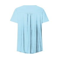 Ženski bluze Grafički kratki rukav Ispiši Peplum plus veličine ženski plus ljetni Henley majice plavi