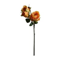 3-glava umjetna ruža cvjetna buket simulacija ruža buket cvjetni dekor vjenčani lažni cvijet, narandžasta