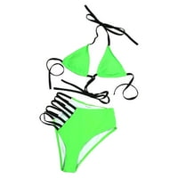 Ženski kupaći kostimi s visokim strukom Bikini Solid Color Split set High Struk na plaži Cowimwove CoverUps