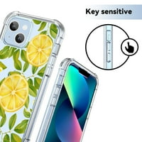 Žuti limuns jasan slučaj za iPhone 13, estetski umjetnički dizajn futrola za muškarce, jedinstveni mekani prozirni poklopac branika TPU