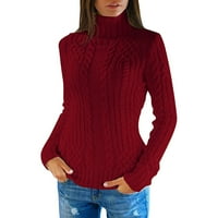 DRPGunly pletene džemper s jesenjem i zimskom redovnom turtleneck dugim rukavima pleteni džemper ženski
