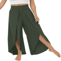 Abtel Palazzo pantalone Solid Boja Yoga Pant Loot Fit Wide noga Hlače Dame Baggy Beach Dno crna 2xl