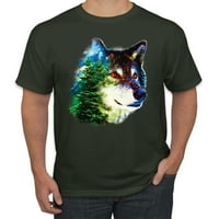 Zemlja vučje drveće Planine prirode Ljubitelj životinja Muška grafička majica, Šumska zelena, mala