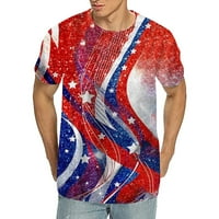 Muške majice Dan neovisnosti vrhovi USA zastava Američka patriotska majica kratki rukav 4. jula Thirts