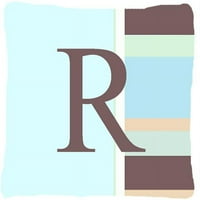 Pismo R Početni monogram - Plave pruge Unutarnji i vanjski tkaninski ukrasni jastuk