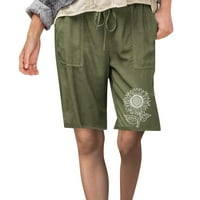 NSENDM-ove kratke hlače za žene sa džepovima Ženske bermude visokog struka presavijenih kratkih hlača,