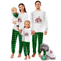 Porodica koja odgovaraju vrhunske i kaidne hlače od plamena PAJAMAS Xmas Božićne pidžame postavlja veličine