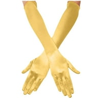 Jesen odjeća za žene lakat mladenka saten ples ženska duljina rukavica rukavice dugih 1920s opere rukavice žute + jedna veličina