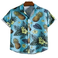 Leuncero Muška labava odmora Outfits gumb za slobodno vrijeme dolje majica Loungewear Havajska majica