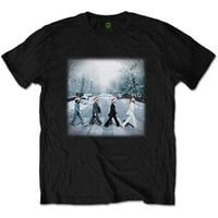 Muški Beatles opatijski Božićna majica Slim Fit Majica Veliki crni