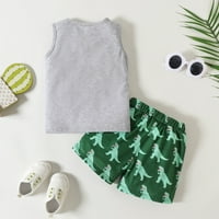 Dječja djeca dječja odjeća ljetne odjeće Dinosaur prsluk majica Tors Hotcres Set Baby Fashion Daily