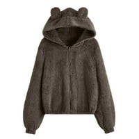 Pxiakgy zimski kaputi za žene mlade djevojke zimski hoodie školski kaput casual patentni zatvarač modna