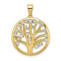 Mia Diamonds Solid Sterling srebrni zlatni ton stvorio je bijeli safirni stablo života