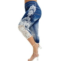 Capris joga hlače za žene plus veličina visoki elastični struk Tummy Control Workout yoga hlače Sportski