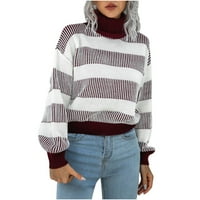 Prevelizirani džemperi za žene Dame Jesen i zimska solidna boja Turtleneck pulover Duks dugih rukava