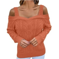 apsuyy modni prevelizirani džemperi za žene poklon - lagana udobna udobna boja hladnog ramena okrugli