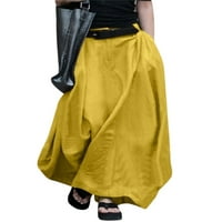 Ženska proljetna ljetna dugačka suknja od suknje sa visokom strukom ulična suknja sa džepovima