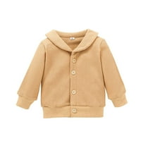 Topli kaputi za djevojke dječje dječje dječake Čvrsti kardigan kaput jakna vanjska odjeća za 12 mjeseci