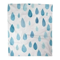 Flannel baca pokrivane vode slatke akvarelne kiše uzorak plave kišne kapljene kapi za bebu meka za krevet