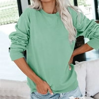 Kali_store plus dukserica Ženska labava fit teška grafička majica s dugim rukavima izrez Green, L