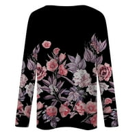 Vrhovi stabilne odjeće Ženska plus veličina moda Nova majica sa dugmetom Dugi rukavi cvijet od tiskanih