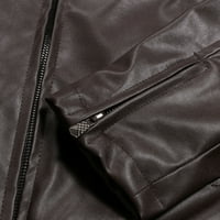 Pgeraug za muškarce Slim kožne jakne postolje sa zatvaračem Zipper džep kratki jakni jakne za muškarce