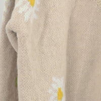 Cardigan džemperi za žene s gumbom s dugim rukavima mekane slatke tratinčice tiskane labave tople otvorene