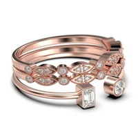 Minimalistički otvoreni prsten 1. Carat Round Cut Diamond Moissite zaručnički prsten, jedinstveni stil