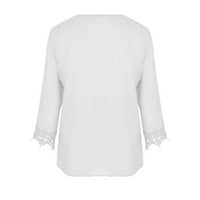 Bikoasu ženski vrhovi ženske svjetlosne čipke patchwork hollow čipka bluza čvrsto dugačak rukav niz