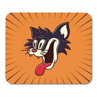 Vintage Toons Retro crtani lik Gladan luda mačka nasmiješi jezik, gledajući nešto ukusno mousepad mouse