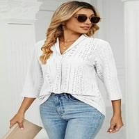 Dabuliu ženske majice V-izrez rukava modni pulover, ljetna casual labava fit bluza majica