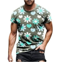 Odeerbi ljetne grafičke majice za muškarce Casual okrugli vrat Cvijet 3D ispis bluza Fitness Sports