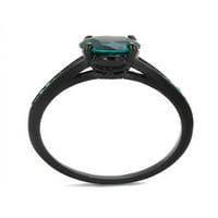 2.16ct plavi zeleni cirkonijski crni prsten od nehrđajućeg čelika Žene veličine 8