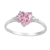 Prsten početno srce dame poklon nakit djevojke vjenčani prstenovi ružičastih 6