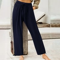 Hueook Hippie Punk pantalone za žene plus veličine gumb čvrstog dijela ravna puna dužina tanke hlače modne casual labave iskrivljene hlače