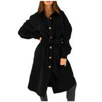 Ženska jakna od tanke kaputa od vunene jakne dame tanki dugi remen za obnavljanje kaiša Napomena Molimo
