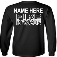 Fer igra Custom vatrogasna majica dugih rukava Personalizirani vatrogasni grafički tee-crno-3x