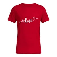 Miayilima Red XXXL majice za ženska bluza Valentinovo T vrhovi za parove kratki pokloni rukav za ispis košulja Dnevne košulje Ljubav mens za parove koje odgovaraju ženskoj bluzi