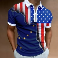 FOPP prodavač Muška modna rever sa zip opuštenom ležernom košuljom tiskanim gornjim majicama plava xxxl