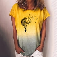 Plus veličine za žene V izrez Tunic The Casual Graphic Print T-majice V izrez duhovni rukavi labavi