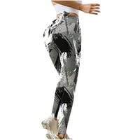 Sportske hlače za žene, modne joge gamaše fitnes trčanje teretane sportske hlače sive 10