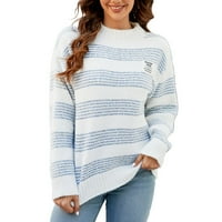 Pulover džemperi za žene labavi fit velike veličine Dukseri s punim bojama vrhovi dugih rukava kornjača