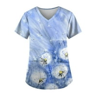 Ženski vrhovi okrugli dekolte Žene bluze Modni grafički print Majice Kratki rukav Ljetna tunika Tee