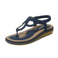 Strappy sandale za žene klinovi modne kopče cipele plave 37