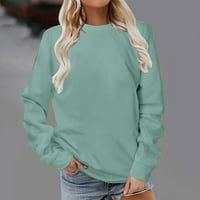 Ženska predimenzionirana dukserica sa kapuljačom modna modna boja bluza za bluzu Crew vrat pulover Jesen Dressy Ležerne prilike lagane tinele modne zimske poklone opušteno zeleno 4