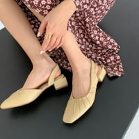 Hoksml Srednje cipele za petu za žene, ženske modne šiljaste cipele na prstiju pune boje, ugodne cipele
