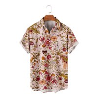 Cvjetni modni muški gumb s kratkim rukavima niz havajske košulje za odmor, e-7xl