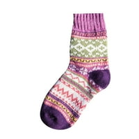 Donje rublje smiješno Stretch debljine vune jesen i zimske udobne čarape za kože ljubičaste